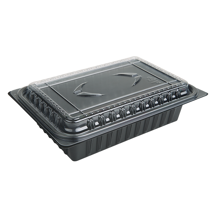 Sunshine Supply Company stocks these 30 ounce one compartment black anti-fog food containers for businesses.