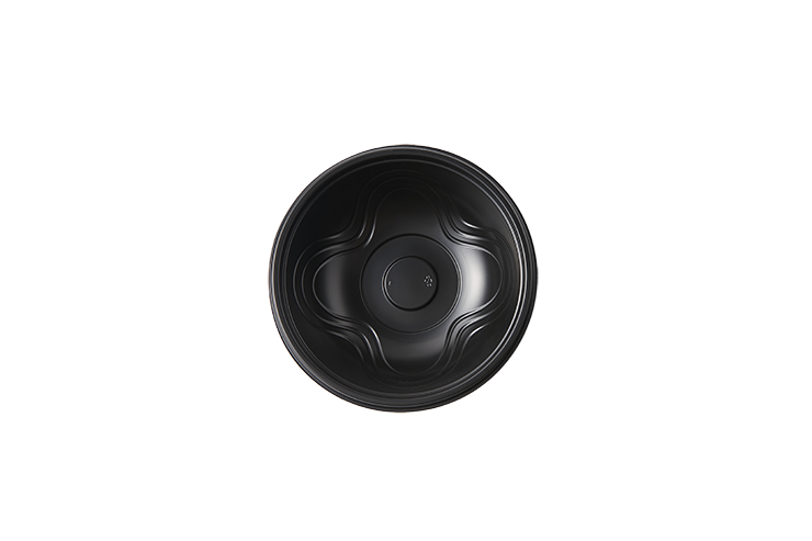 Customers can use this 24 ounce black one compartment food bowl for takeout and provided by Sunshine Supply.