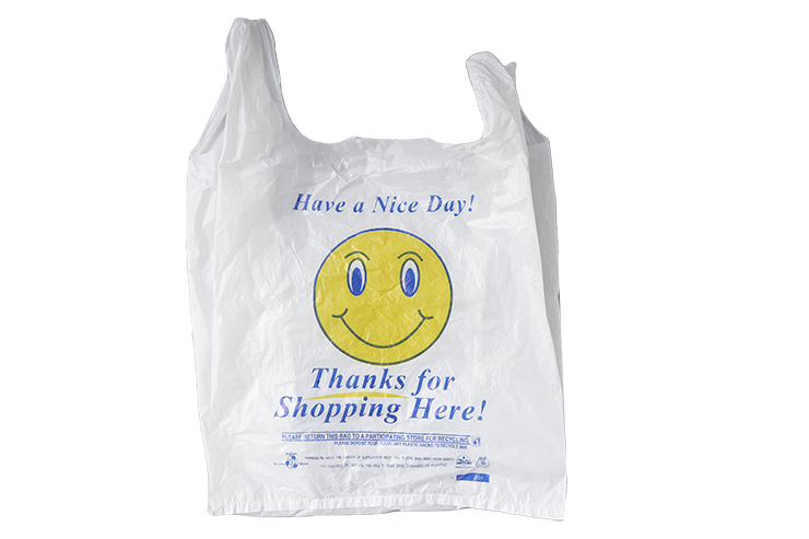 Serve takeout food for customers in these large white plastic bags from Sunshine Supply Company.